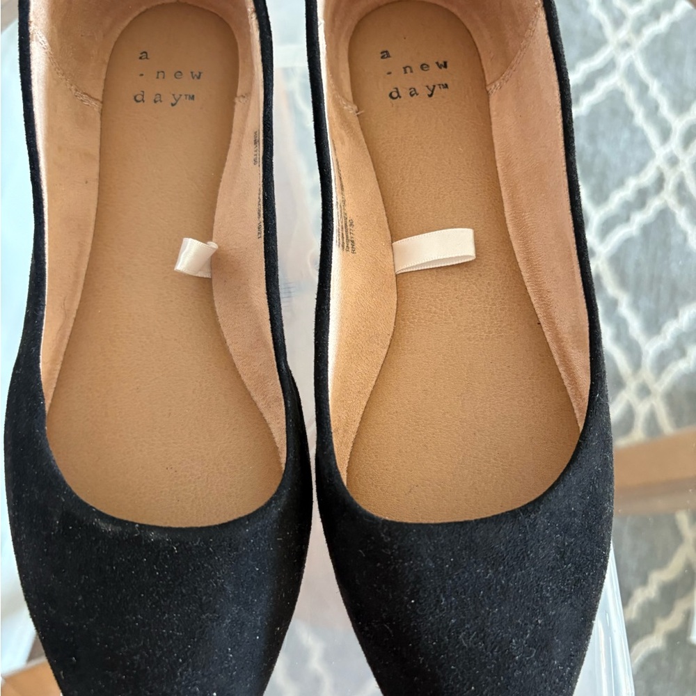 A New Day Women's Classic Black Suede Flats